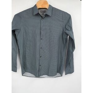 Vince Dress Shirt Mens Button Up Green‎ Cotton Long Sleeved Geometric XL
